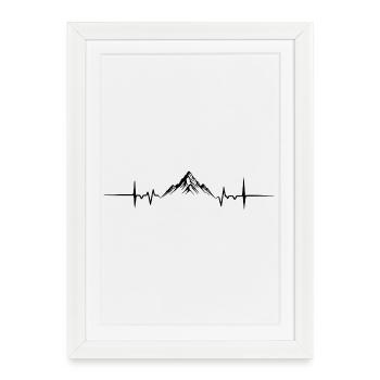 Battement de cœur de la montagne - Affiche encadrée (27 × 37 cm) - blanc - Devant