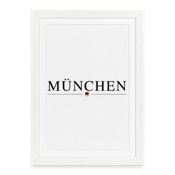 Munich T-Shirt – Bavarian joie de vivre - Framed poster (27 × 37 cm) - white - Front