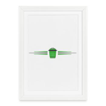 Garbage Can Icon Line - Framed poster (27 × 37 cm) - white - Front