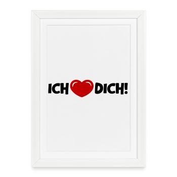 I Love You Heart Saying Proof of Love - Framed poster (27 × 37 cm) - white - Front