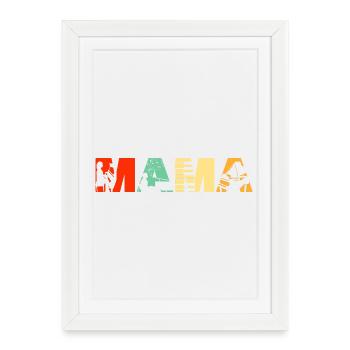 Maman pianiste Musicienne Mère Rétro Vintage - Affiche encadrée (27 × 37 cm) - blanc - Devant