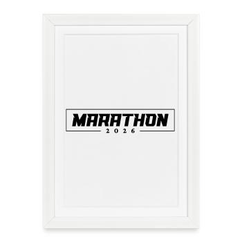 Marathon 2026 - Affiche encadrée (27 × 37 cm) - blanc - Devant