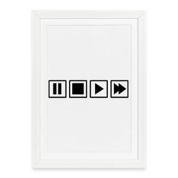 Retro Remote Control Buttons Oldschool Minimalist - Framed poster (27 × 37 cm) - white - Front