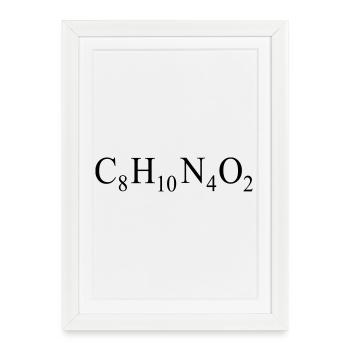 Caféine - Formule chimique - Affiche encadrée (27 × 37 cm) - blanc - Devant