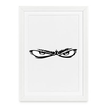 Night Eyes Black & White - Framed poster (27 × 37 cm) - white - Front