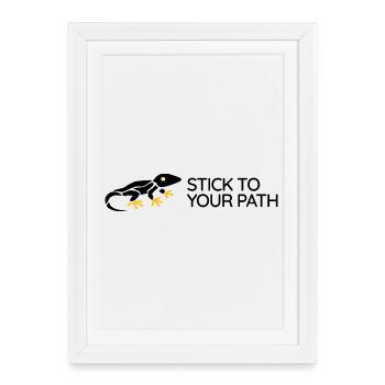 Gecko - Reste sur ta voie - Affiche encadrée (27 × 37 cm) - blanc - Devant