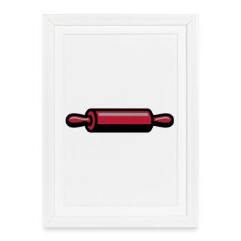 Rolling Pin Baking Baker Confectionery Logo - Framed poster (27 × 37 cm) - white - Front