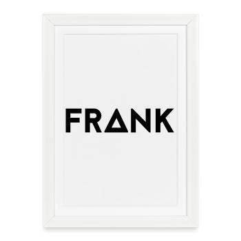 Prénom Frank - Affiche encadrée (27 × 37 cm) - blanc - Devant