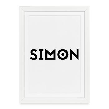 Prénom Simon - Affiche encadrée (27 × 37 cm) - blanc - Devant