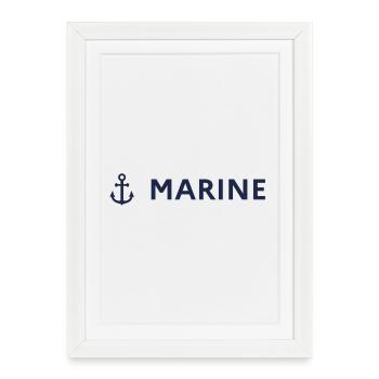 Ancre Marine – Style Marin - Affiche encadrée (27 × 37 cm) - blanc - Devant