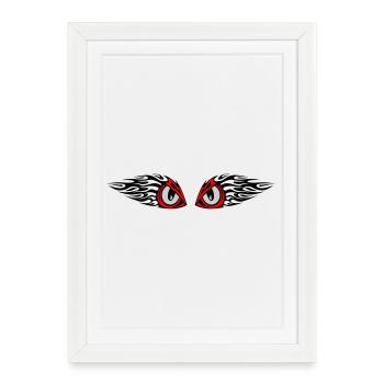 tribal eyes - Affiche encadrée (27 × 37 cm) - blanc - Devant