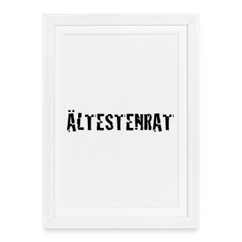 Ältestenrat | Stamm | alter | Rente | Rentner - Affiche encadrée (27 × 37 cm) - blanc - Devant