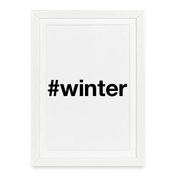 WINTER Hashtag Winter Sports Christmas - Framed poster (27 × 37 cm) - white - Front