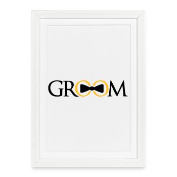 bagues de marié équipe bachelor party bachelor par - Affiche encadrée (27 × 37 cm) - blanc - Devant