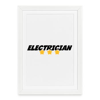 Electrician Electricity Elektriker Electricien Job - Framed poster (27 × 37 cm) - white - Front
