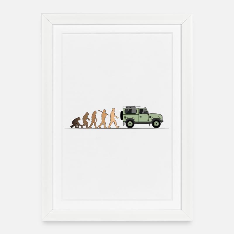 Defender Evolution 90 Couleur - Affiche encadrée (27 × 37 cm) - blanc
