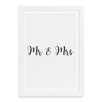 M. & Mme Wedding Design - Affiche encadrée (27 × 37 cm) - blanc - Devant