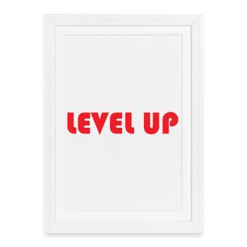NIVEAU SUPÉRIEUR - Texte rouge - Affiche encadrée (27 × 37 cm) - blanc - Devant