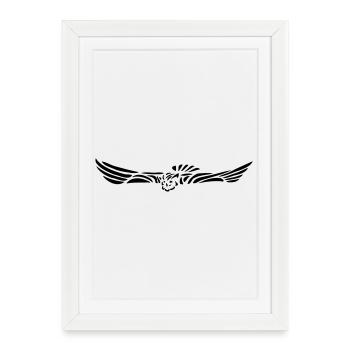 Eagle owl in flight - Framed poster (27 × 37 cm) - white - Front