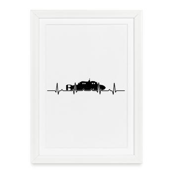Battement de cœur sous-marin - Affiche encadrée (27 × 37 cm) - blanc - Devant