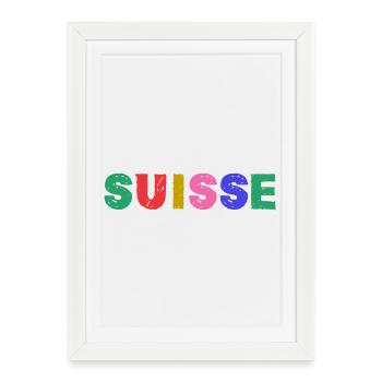 SUISSE - Affiche encadrée (27 × 37 cm) - blanc - Devant