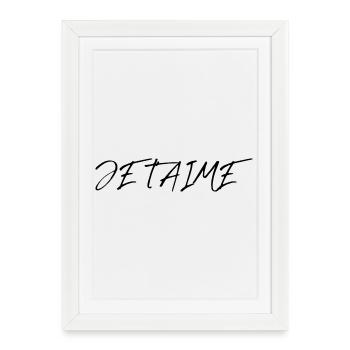 I LOVE YOU. LOVE. COUPLE. JUST MARRIED. EVJF - Affiche encadrée (27 × 37 cm) - blanc - Devant