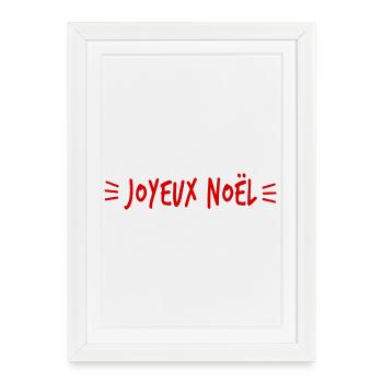 SANTA CLAUS. CHRISTMAS. MERRY CHRISTMAS. MERRY CHRISTMAS - Framed poster (27 × 37 cm) - white - Front