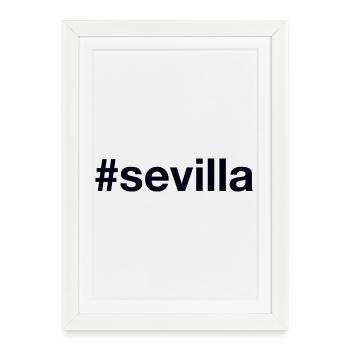Hashtag de SÉVILLE - Affiche encadrée (27 × 37 cm) - blanc - Devant