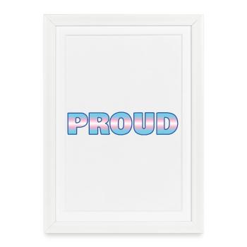 Fierté trans - Affiche encadrée (27 × 37 cm) - blanc - Devant