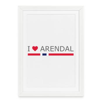 J’aime Arendal - Norvège - Norvège - Norvège - Affiche encadrée (27 × 37 cm) - blanc - Devant