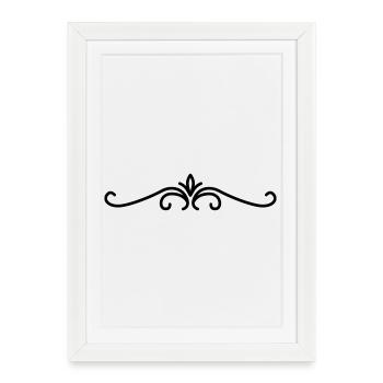 Ornement aux lignes courbes - Affiche encadrée (27 × 37 cm) - blanc - Devant