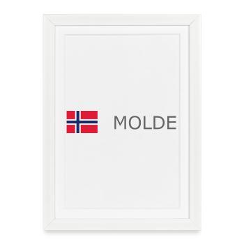 Drapeau de la Norvège - Molde - Norge - Norwegen - Affiche encadrée (27 × 37 cm) - blanc - Devant