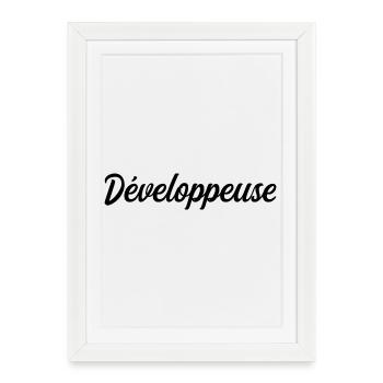 Développeuse Web Code Logiciel Application Tech - Affiche encadrée (27 × 37 cm) - blanc - Devant