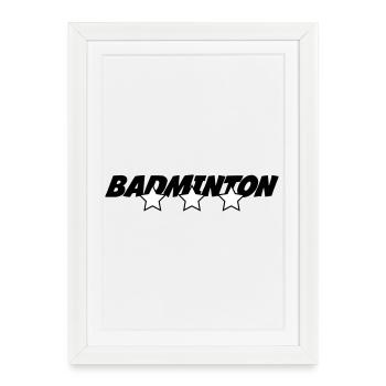 Badminton  - Affiche encadrée (27 × 37 cm) - blanc - Devant