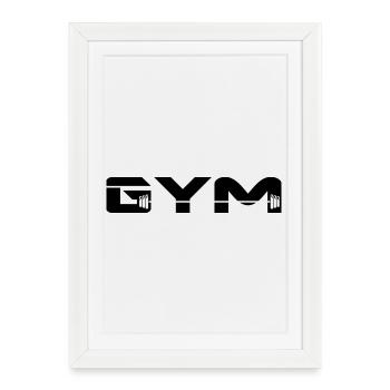 gym musculation - Affiche encadrée (27 × 37 cm) - blanc - Devant