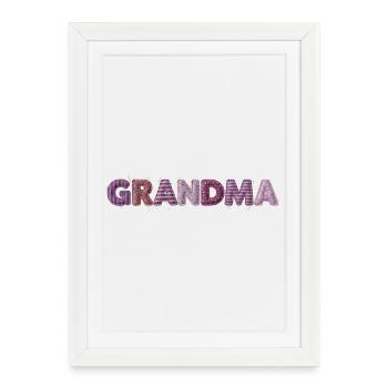 Cadeau de tendance de design de couture vintage pour grand-mère - Affiche encadrée (27 × 37 cm) - blanc - Devant