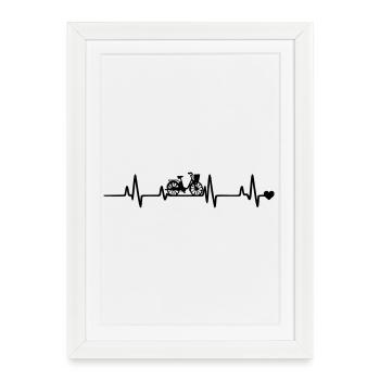  Fahrrad Radfahrer - Gerahmtes Poster (27 × 37 cm) - Weiß - Vorne