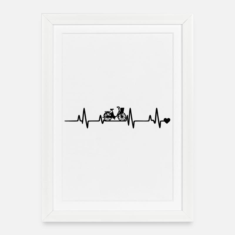 Cycliste - Affiche encadrée (27 × 37 cm) - blanc