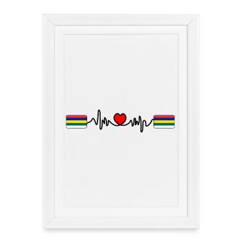Logo Pulse de Terschelling – Style Île - Affiche encadrée (27 × 37 cm) - blanc - Devant