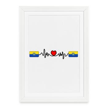 Battement de cœur de Zandvoort - Affiche encadrée (27 × 37 cm) - blanc - Devant