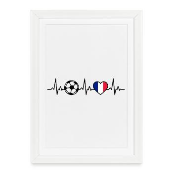 France Football Heartbeat France - Framed poster (27 × 37 cm) - white - Front