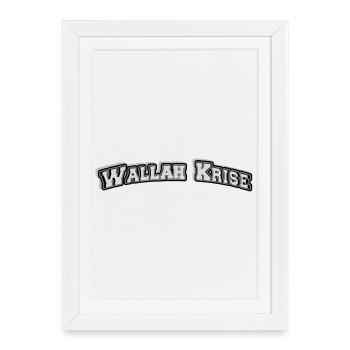 Wallah Krise Blocklogo - Gerahmtes Poster (27 × 37 cm) - Weiß - Vorne