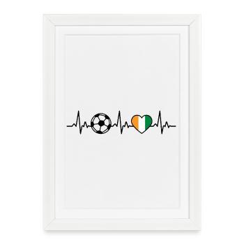 Côte d’Ivoire Football Heartbeat Côte d’Ivoire - Affiche encadrée (27 × 37 cm) - blanc - Devant