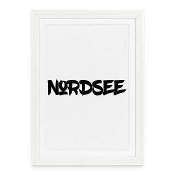 Mer du Nord - mer de Wadden - Marées - mer d’Allemagne - Affiche encadrée (27 × 37 cm) - blanc - Devant