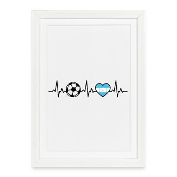 Honduras Football Heartbeat Honduras - Affiche encadrée (27 × 37 cm) - blanc - Devant
