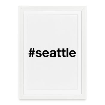 SEATTLE Hashtag Grunge - Affiche encadrée (27 × 37 cm) - blanc - Devant