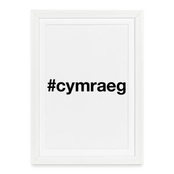 WELSH Hashtag Pays de Galles - Affiche encadrée (27 × 37 cm) - blanc - Devant