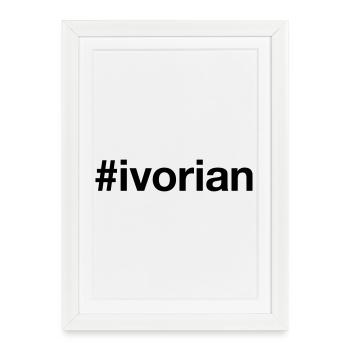 Hashtag ivoirien Côte d’Ivoire - Affiche encadrée (27 × 37 cm) - blanc - Devant