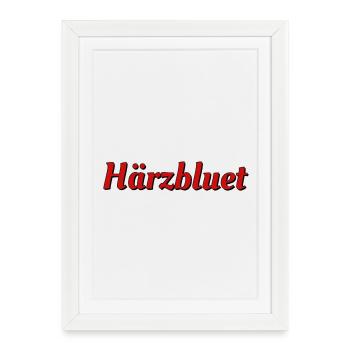 Härzbluet - für üse FC THUN - Gerahmtes Poster (27 × 37 cm) - Weiß - Vorne
