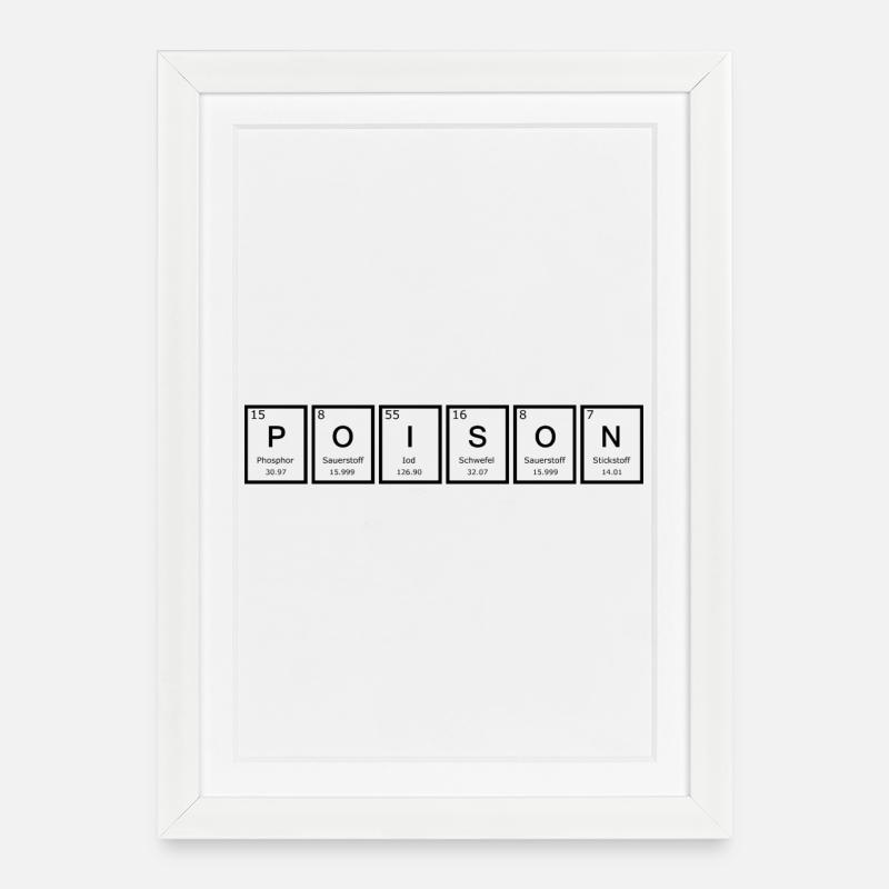 Periodic table elements POISON black gift - Framed poster (27 × 37 cm) - white